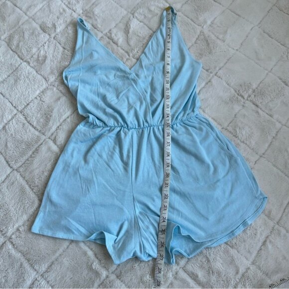 Victoria's Secret PINK | Pastel Blue Cotton Pajama Romper | Size Extra Small - Picture 8 of 15